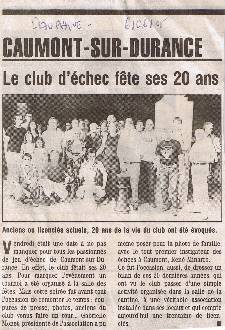 20 ans du club d'échecs