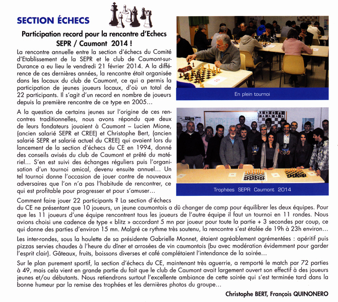 Journal du C.E. SEPR juin 2014