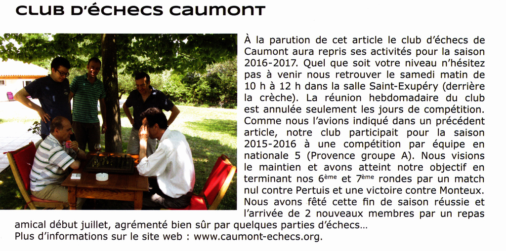 Article paru dans Caumont Mag n°31 Septembre 2016