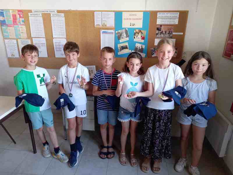 Les jeunes joueurs avec leurs récompenses
