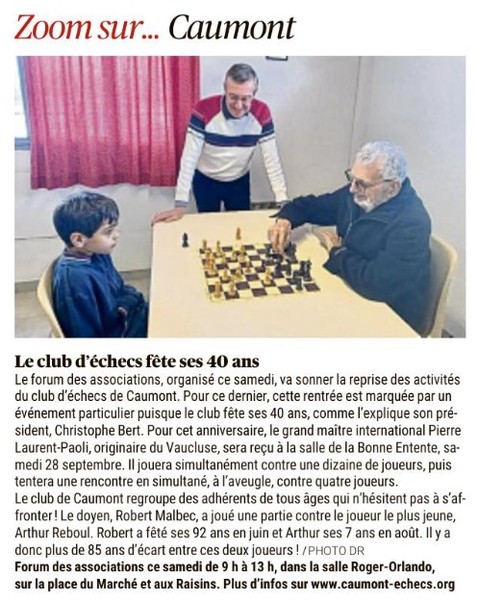 Article paru dans La Provence le 7 septembre 2024