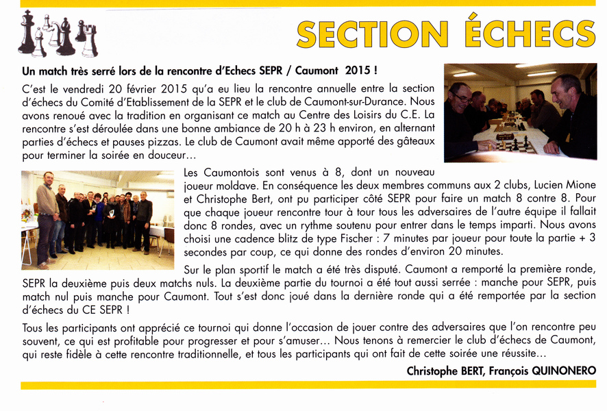 Journal du C.E. SEPR mai 2015